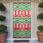 New Zealand Christmas In July Door Cover Meri Kirihimete Hei Tiki Taniko Motifs Seamless