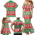 New Zealand Christmas In July Family Matching Mermaid Dress and Hawaiian Shirt Meri Kirihimete Hei Tiki Taniko Motifs Seamless
