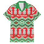 New Zealand Christmas In July Family Matching Mermaid Dress and Hawaiian Shirt Meri Kirihimete Hei Tiki Taniko Motifs Seamless