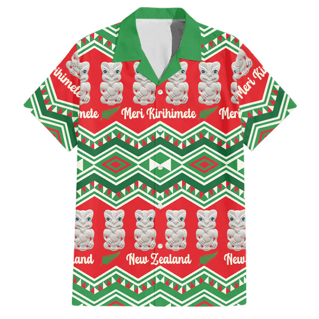 New Zealand Christmas In July Family Matching Mermaid Dress and Hawaiian Shirt Meri Kirihimete Hei Tiki Taniko Motifs Seamless