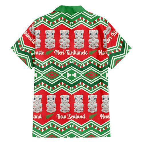 New Zealand Christmas In July Family Matching Mermaid Dress and Hawaiian Shirt Meri Kirihimete Hei Tiki Taniko Motifs Seamless