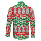 New Zealand Christmas In July Family Matching Mermaid Dress and Hawaiian Shirt Meri Kirihimete Hei Tiki Taniko Motifs Seamless