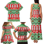 New Zealand Christmas In July Family Matching Tank Maxi Dress and Hawaiian Shirt Meri Kirihimete Hei Tiki Taniko Motifs Seamless