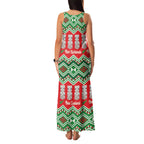 New Zealand Christmas In July Family Matching Tank Maxi Dress and Hawaiian Shirt Meri Kirihimete Hei Tiki Taniko Motifs Seamless