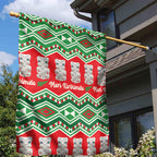 New Zealand Christmas In July Garden Flag Meri Kirihimete Hei Tiki Taniko Motifs Seamless