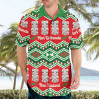 New Zealand Christmas In July Hawaiian Shirt Meri Kirihimete Hei Tiki Taniko Motifs Seamless