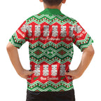 New Zealand Christmas In July Hawaiian Shirt Meri Kirihimete Hei Tiki Taniko Motifs Seamless