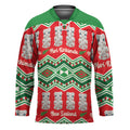 New Zealand Christmas In July Hockey Jersey Meri Kirihimete Hei Tiki Taniko Motifs Seamless