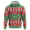 New Zealand Christmas In July Hoodie Meri Kirihimete Hei Tiki Taniko Motifs Seamless