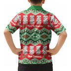 New Zealand Christmas In July Kid Hawaiian Shirt Meri Kirihimete Hei Tiki Taniko Motifs Seamless LT14