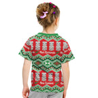 New Zealand Christmas In July Kid T Shirt Meri Kirihimete Hei Tiki Taniko Motifs Seamless