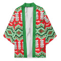 New Zealand Christmas In July Kimono Meri Kirihimete Hei Tiki Taniko Motifs Seamless
