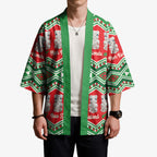 New Zealand Christmas In July Kimono Meri Kirihimete Hei Tiki Taniko Motifs Seamless