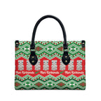 New Zealand Christmas In July Leather Bag Meri Kirihimete Hei Tiki Taniko Motifs Seamless