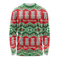 New Zealand Christmas In July Long Sleeve Shirt Meri Kirihimete Hei Tiki Taniko Motifs Seamless