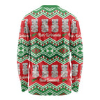 New Zealand Christmas In July Long Sleeve Shirt Meri Kirihimete Hei Tiki Taniko Motifs Seamless