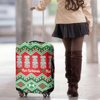 New Zealand Christmas In July Luggage Cover Meri Kirihimete Hei Tiki Taniko Motifs Seamless