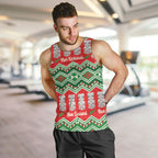 New Zealand Christmas In July Men Tank Top Meri Kirihimete Hei Tiki Taniko Motifs Seamless
