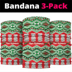 New Zealand Christmas In July Neck Gaiter Meri Kirihimete Hei Tiki Taniko Motifs Seamless