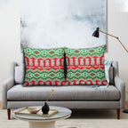 New Zealand Christmas In July Pillow Cover Meri Kirihimete Hei Tiki Taniko Motifs Seamless