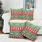 New Zealand Christmas In July Pillow Cover Meri Kirihimete Hei Tiki Taniko Motifs Seamless