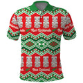 New Zealand Christmas In July Polo Shirt Meri Kirihimete Hei Tiki Taniko Motifs Seamless