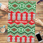New Zealand Christmas In July Puzzle Meri Kirihimete Hei Tiki Taniko Motifs Seamless