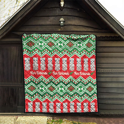 New Zealand Christmas In July Quilt Meri Kirihimete Hei Tiki Taniko Motifs Seamless