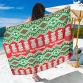 New Zealand Christmas In July Sarong Meri Kirihimete Hei Tiki Taniko Motifs Seamless