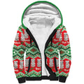 New Zealand Christmas In July Sherpa Hoodie Meri Kirihimete Hei Tiki Taniko Motifs Seamless