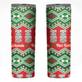 New Zealand Christmas In July Skinny Tumbler Meri Kirihimete Hei Tiki Taniko Motifs Seamless