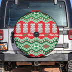 New Zealand Christmas In July Spare Tire Cover Meri Kirihimete Hei Tiki Taniko Motifs Seamless