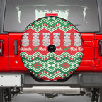 New Zealand Christmas In July Spare Tire Cover Meri Kirihimete Hei Tiki Taniko Motifs Seamless