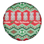 New Zealand Christmas In July Spare Tire Cover Meri Kirihimete Hei Tiki Taniko Motifs Seamless