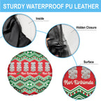 New Zealand Christmas In July Spare Tire Cover Meri Kirihimete Hei Tiki Taniko Motifs Seamless