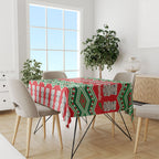 New Zealand Christmas In July Tablecloth Meri Kirihimete Hei Tiki Taniko Motifs Seamless