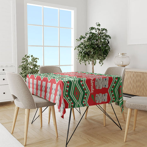 New Zealand Christmas In July Tablecloth Meri Kirihimete Hei Tiki Taniko Motifs Seamless