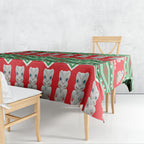 New Zealand Christmas In July Tablecloth Meri Kirihimete Hei Tiki Taniko Motifs Seamless
