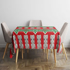 New Zealand Christmas In July Tablecloth Meri Kirihimete Hei Tiki Taniko Motifs Seamless