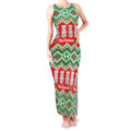 New Zealand Christmas In July Tank Maxi Dress Meri Kirihimete Hei Tiki Taniko Motifs Seamless