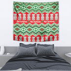 New Zealand Christmas In July Tapestry Meri Kirihimete Hei Tiki Taniko Motifs Seamless