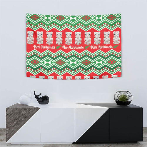 New Zealand Christmas In July Tapestry Meri Kirihimete Hei Tiki Taniko Motifs Seamless