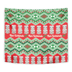 New Zealand Christmas In July Tapestry Meri Kirihimete Hei Tiki Taniko Motifs Seamless
