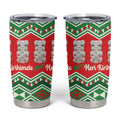 New Zealand Christmas In July Tumbler Cup Meri Kirihimete Hei Tiki Taniko Motifs Seamless