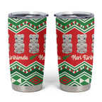 New Zealand Christmas In July Tumbler Cup Meri Kirihimete Hei Tiki Taniko Motifs Seamless