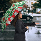 New Zealand Christmas In July Umbrella Meri Kirihimete Hei Tiki Taniko Motifs Seamless