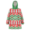 New Zealand Christmas In July Wearable Blanket Hoodie Meri Kirihimete Hei Tiki Taniko Motifs Seamless