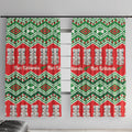 New Zealand Christmas In July Window Curtain Meri Kirihimete Hei Tiki Taniko Motifs Seamless