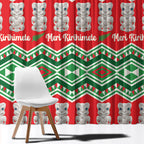 New Zealand Christmas In July Window Curtain Meri Kirihimete Hei Tiki Taniko Motifs Seamless