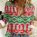 New Zealand Christmas In July Women Casual Shirt Meri Kirihimete Hei Tiki Taniko Motifs Seamless